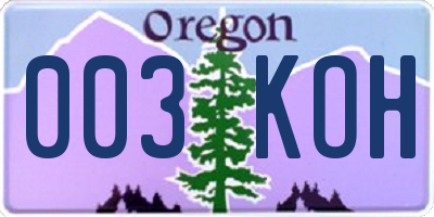 OR license plate 003KOH