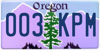 OR license plate 003KPM
