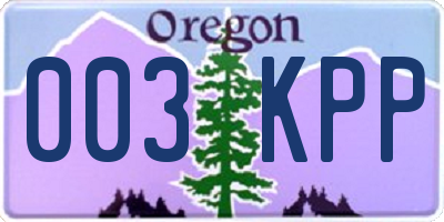 OR license plate 003KPP