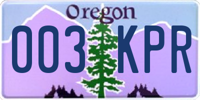 OR license plate 003KPR