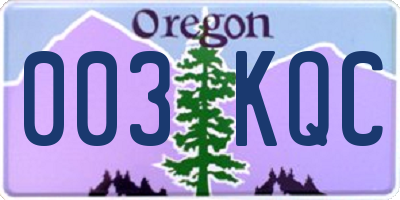 OR license plate 003KQC
