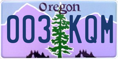 OR license plate 003KQM