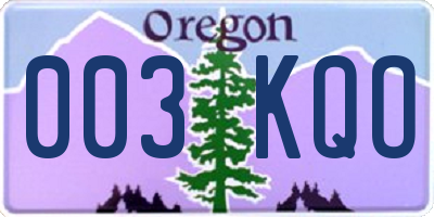 OR license plate 003KQO