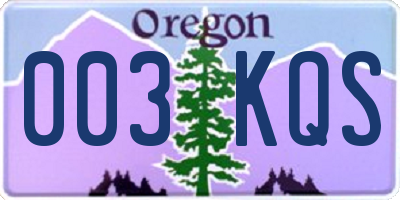OR license plate 003KQS