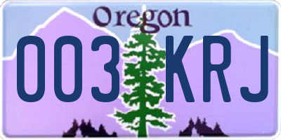 OR license plate 003KRJ