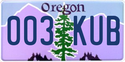OR license plate 003KUB