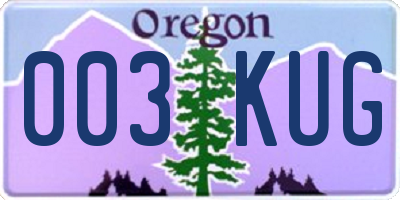 OR license plate 003KUG