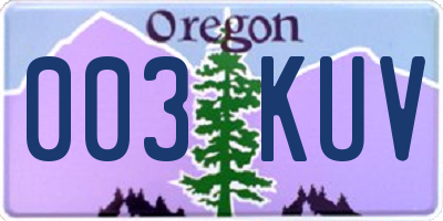OR license plate 003KUV