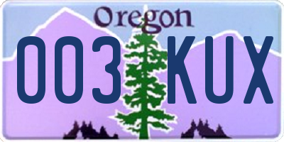OR license plate 003KUX
