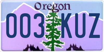 OR license plate 003KUZ