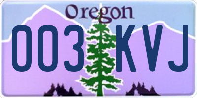 OR license plate 003KVJ