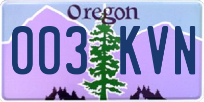OR license plate 003KVN