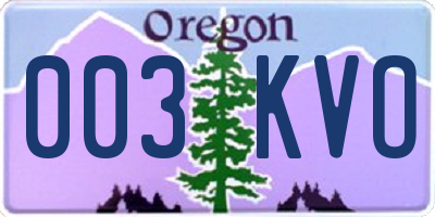 OR license plate 003KVO