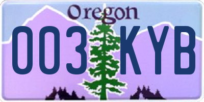 OR license plate 003KYB