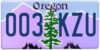OR license plate 003KZU