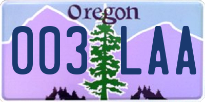 OR license plate 003LAA