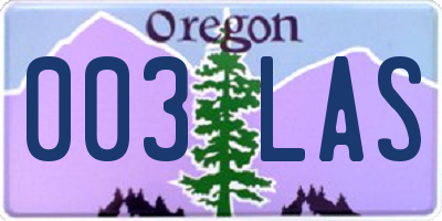 OR license plate 003LAS