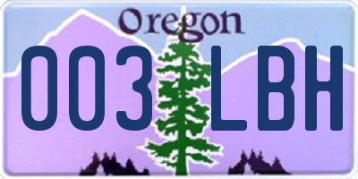 OR license plate 003LBH