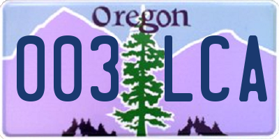 OR license plate 003LCA