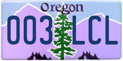OR license plate 003LCL