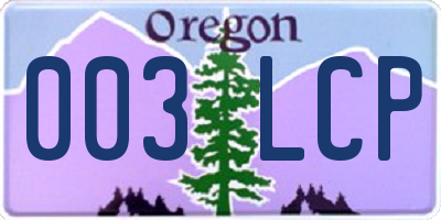 OR license plate 003LCP