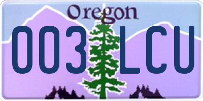 OR license plate 003LCU