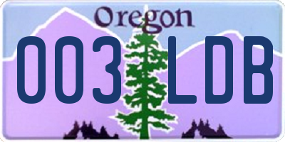 OR license plate 003LDB