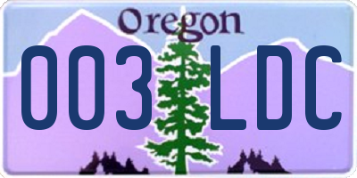 OR license plate 003LDC