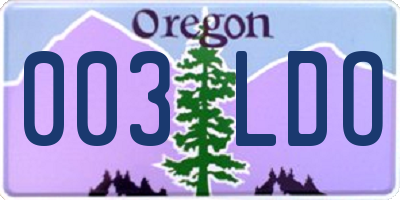 OR license plate 003LDO