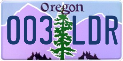 OR license plate 003LDR