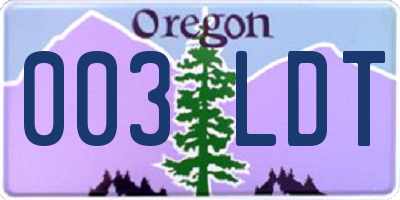 OR license plate 003LDT