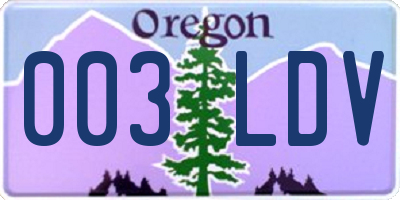 OR license plate 003LDV