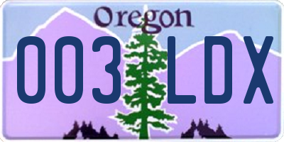 OR license plate 003LDX