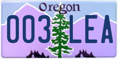 OR license plate 003LEA