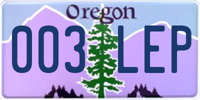 OR license plate 003LEP