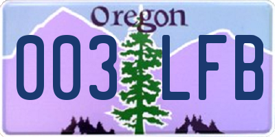 OR license plate 003LFB