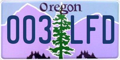 OR license plate 003LFD