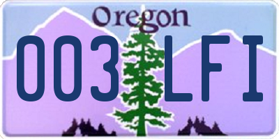 OR license plate 003LFI