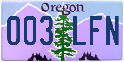 OR license plate 003LFN