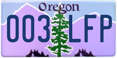 OR license plate 003LFP