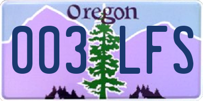 OR license plate 003LFS