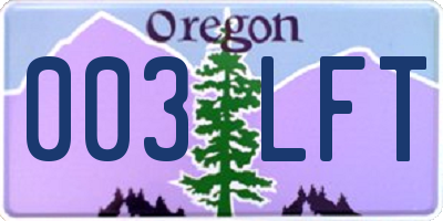 OR license plate 003LFT
