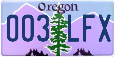 OR license plate 003LFX