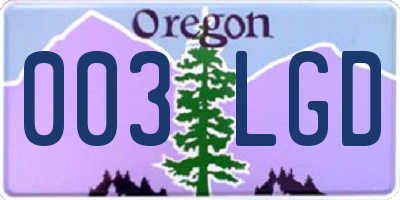 OR license plate 003LGD