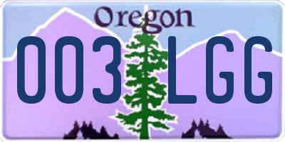 OR license plate 003LGG
