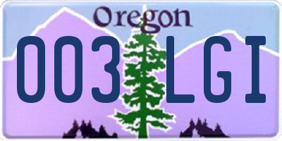 OR license plate 003LGI