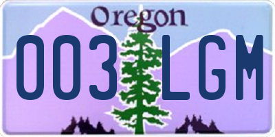 OR license plate 003LGM