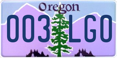 OR license plate 003LGO