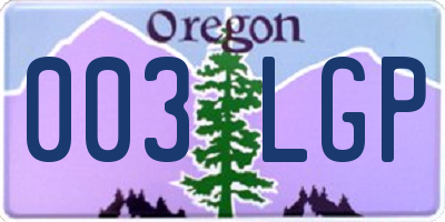 OR license plate 003LGP