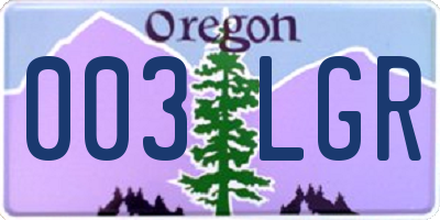 OR license plate 003LGR